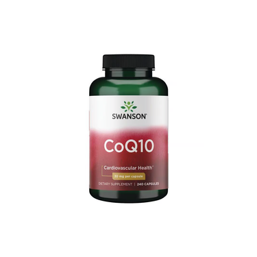 Swanson Coenzyme Q10 30 mg, 240 Capsules is a dietary supplement designed for cardiovascular health and energy support.